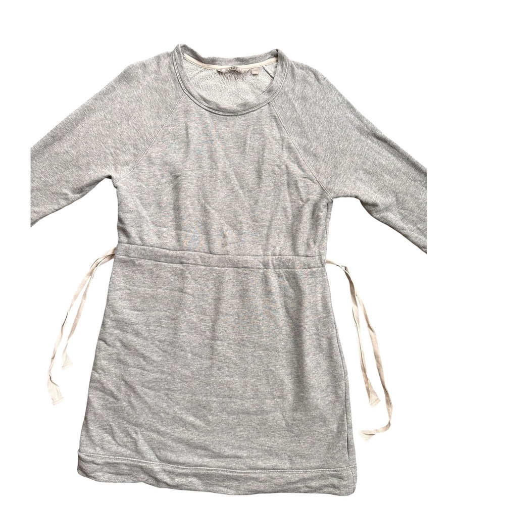 Athleta Sweatshirt Dress Women Small Grey Excellent Side Tie French Terry FA18